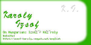 karoly izsof business card